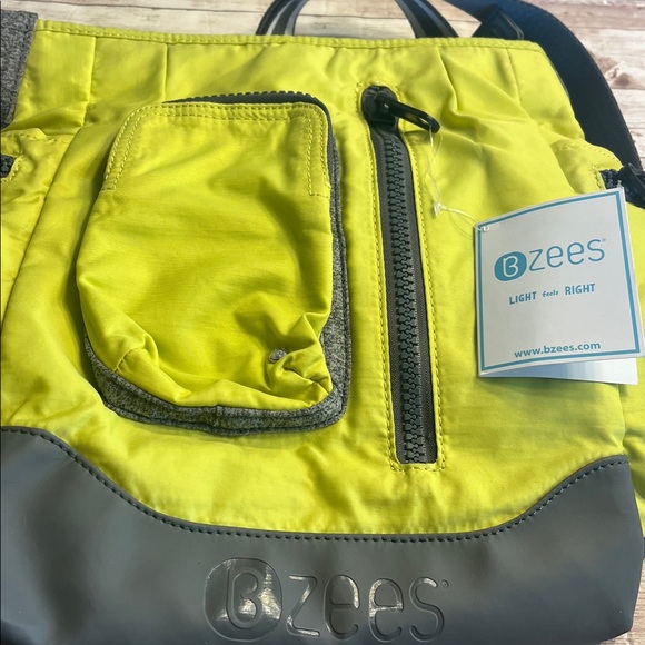Bzees Electric Lime Yellow and Gray Bag main image 7